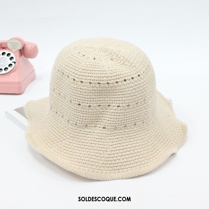 Casquette Chapeau Femme Chapeau De Pêcheur Loisir Ombre Creux Été Pas Cher