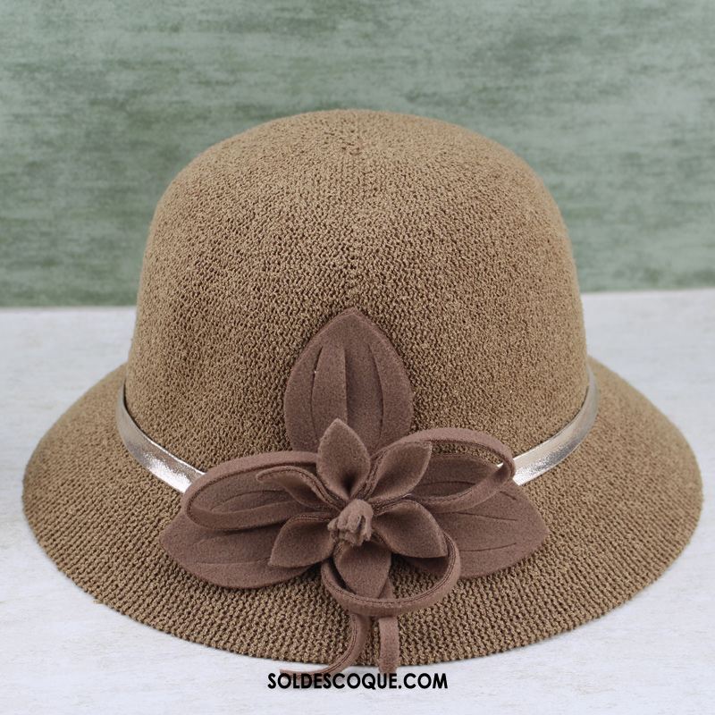 Casquette Chapeau Femme Couleur Maman Été Chapeau De Paille Chapeau De Soleil Soldes