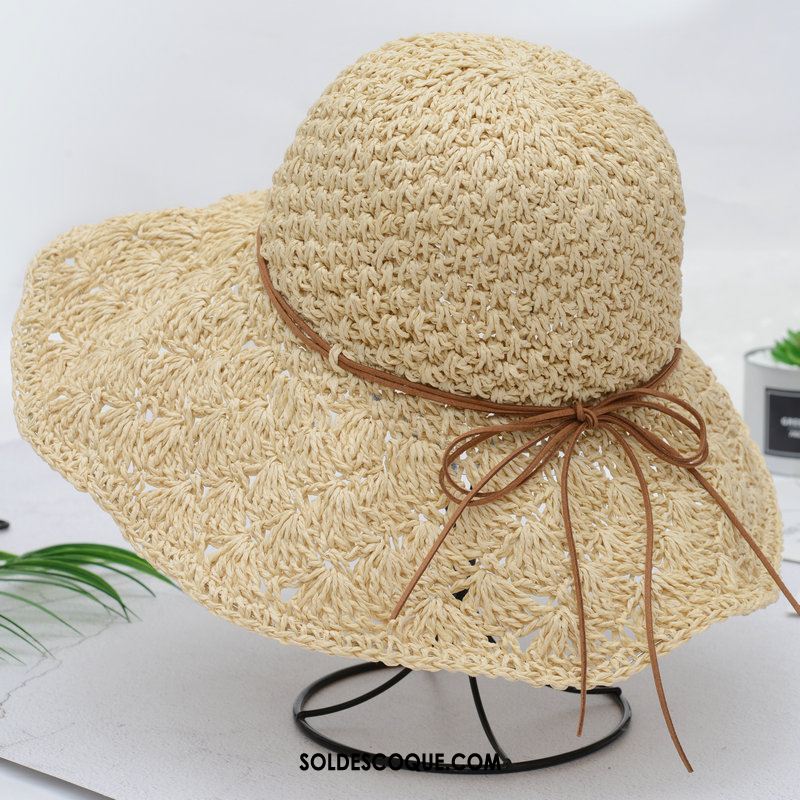 Casquette Chapeau Femme Crème Solaire Marron Plage Chapeau De Paille Été En Ligne