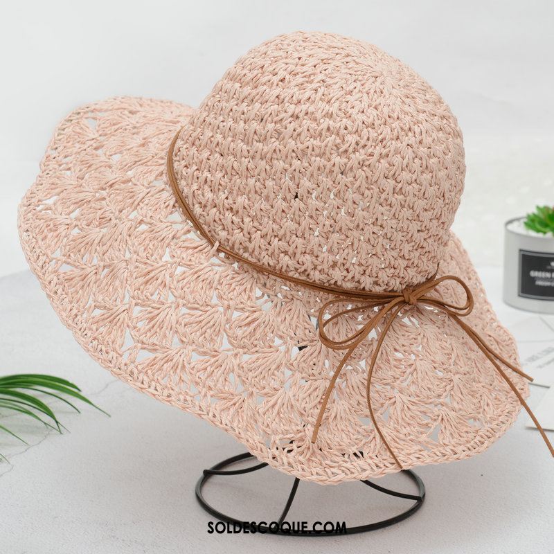 Casquette Chapeau Femme Crème Solaire Marron Plage Chapeau De Paille Été En Ligne