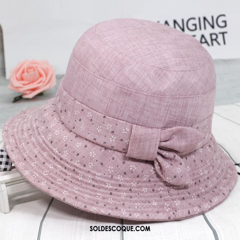 Casquette Chapeau Femme Crème Solaire Petit Chapeau De Pêcheur Personnes Âgées Violet Pas Cher