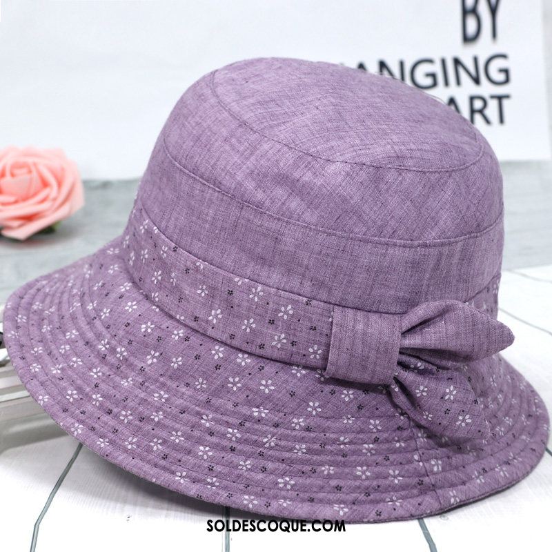 Casquette Chapeau Femme Crème Solaire Petit Chapeau De Pêcheur Personnes Âgées Violet Pas Cher