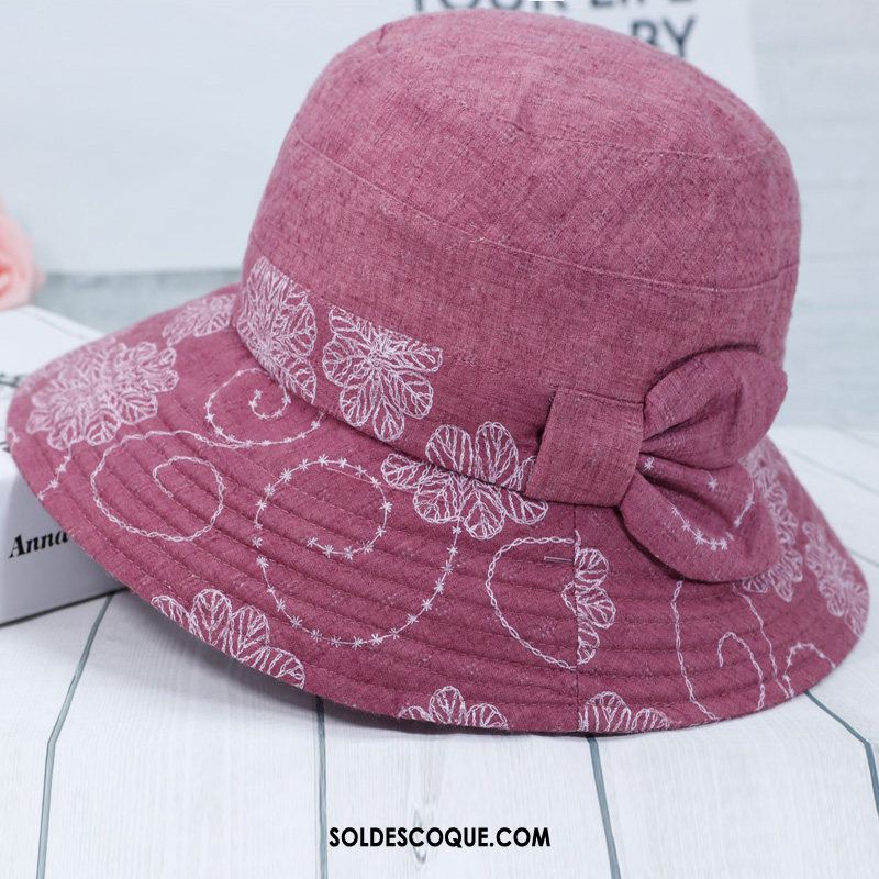 Casquette Chapeau Femme Crème Solaire Petit Chapeau De Pêcheur Personnes Âgées Violet Pas Cher