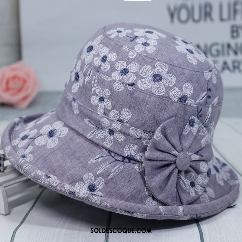 Casquette Chapeau Femme Crème Solaire Petit Chapeau De Pêcheur Personnes Âgées Violet Pas Cher