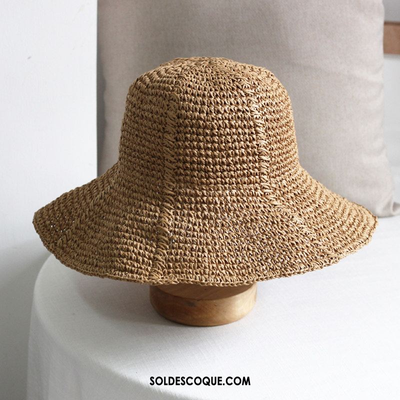 Casquette Chapeau Femme Crème Solaire Plage Été Chapeau De Pêcheur Frais En Ligne