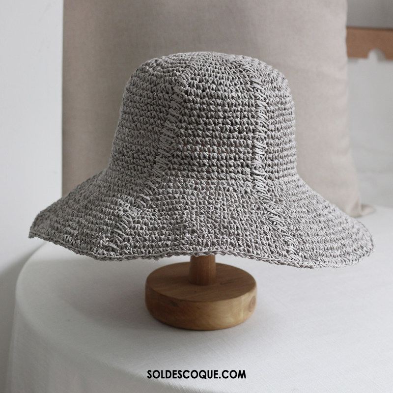 Casquette Chapeau Femme Crème Solaire Plage Été Chapeau De Pêcheur Frais En Ligne