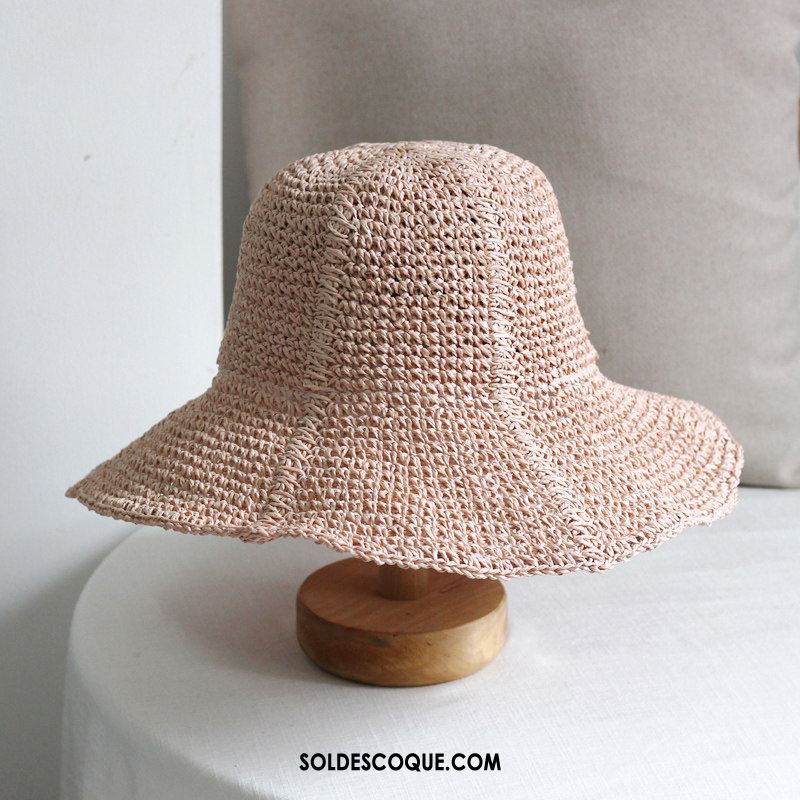 Casquette Chapeau Femme Crème Solaire Plage Été Chapeau De Pêcheur Frais En Ligne