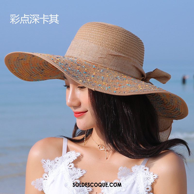 Casquette Chapeau Femme Crème Solaire Été All-match Plage Bleu Soldes