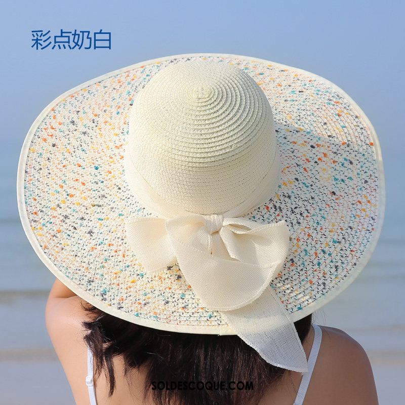 Casquette Chapeau Femme Crème Solaire Été All-match Plage Bleu Soldes