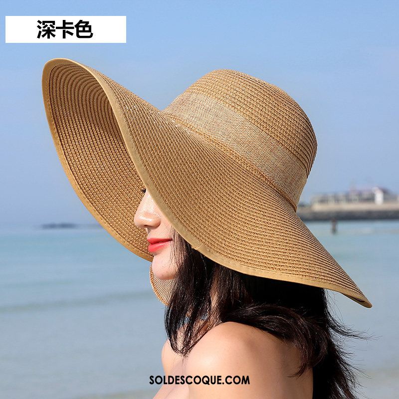 Casquette Chapeau Femme Crème Solaire Été All-match Plage Bleu Soldes