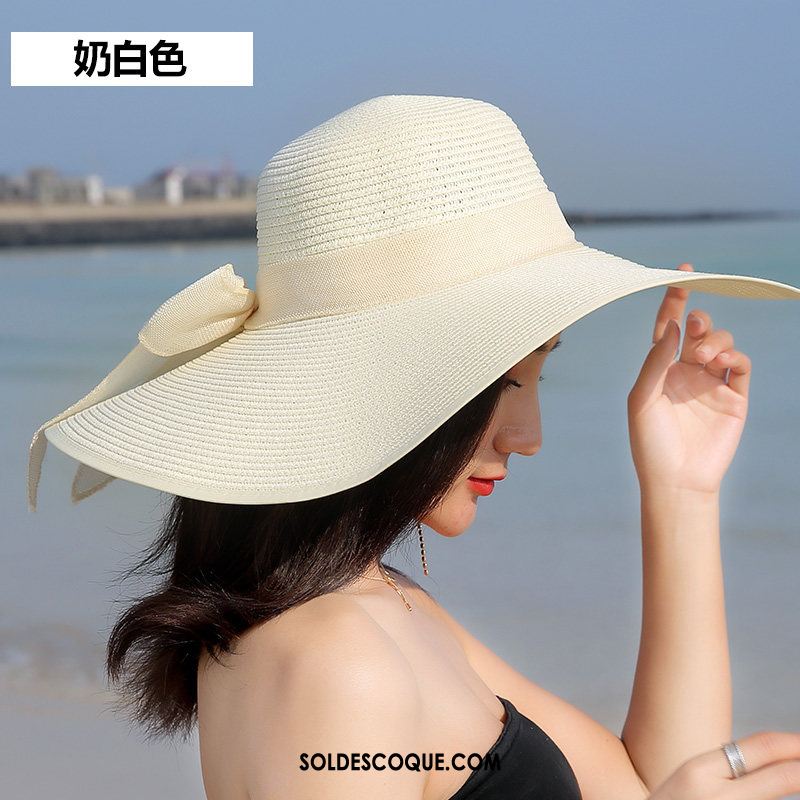 Casquette Chapeau Femme Crème Solaire Été All-match Plage Bleu Soldes