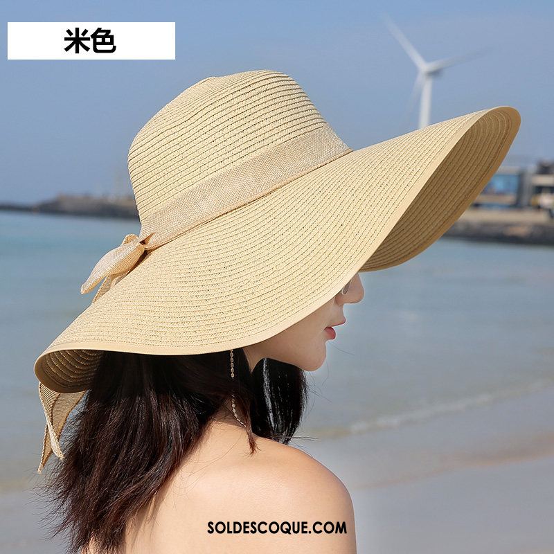 Casquette Chapeau Femme Crème Solaire Été All-match Plage Bleu Soldes