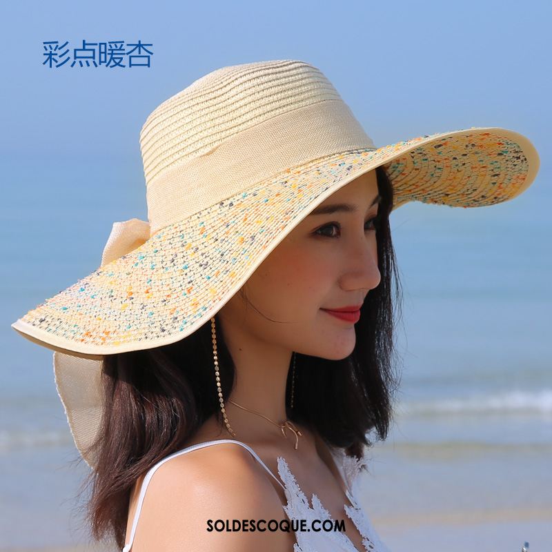 Casquette Chapeau Femme Crème Solaire Été All-match Plage Bleu Soldes