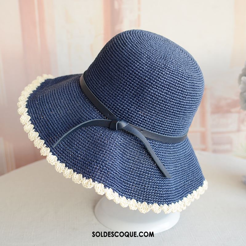 Casquette Chapeau Femme Dentelle Chapeau Bleu Chapeau De Pêcheur Chapeau De Soleil Pas Cher