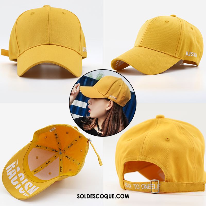 Casquette Chapeau Femme Jaune Été Chapeau Étudiant Tendance Pas Cher