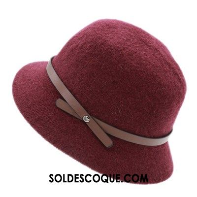 Casquette Chapeau Femme L'automne Rouge La Laine Mélangé Chapeau Pas Cher