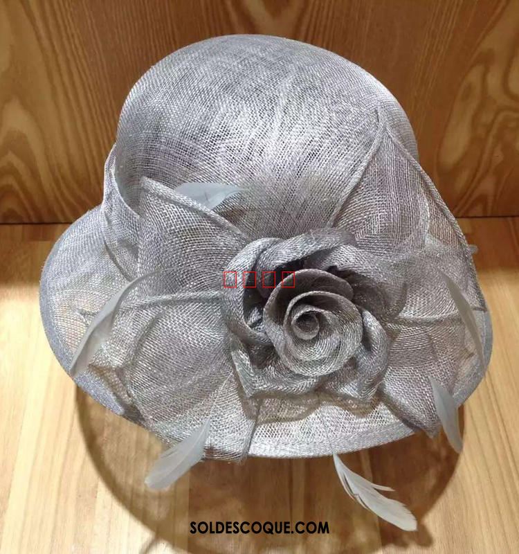 Casquette Chapeau Femme Lin Rose Banquet Ombre Chapeau Pas Cher