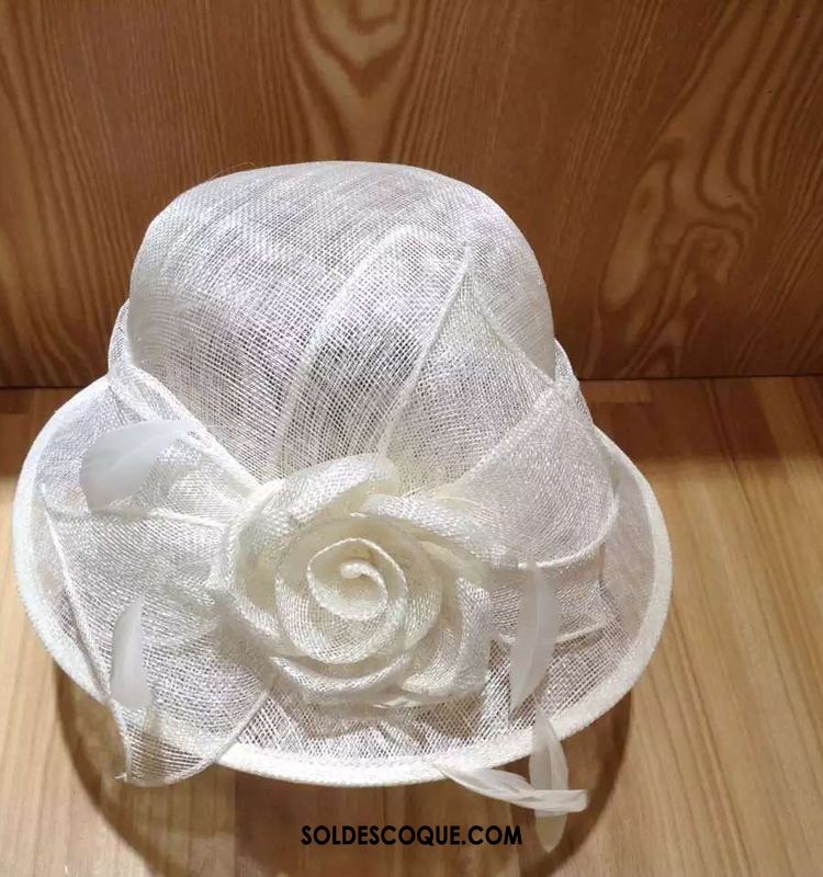 Casquette Chapeau Femme Lin Rose Banquet Ombre Chapeau Pas Cher