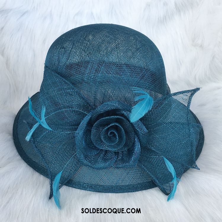 Casquette Chapeau Femme Lin Rose Banquet Ombre Chapeau Pas Cher