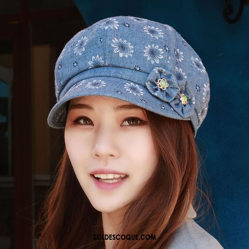 Casquette Chapeau Femme Mode Peintre Printemps Anis Étoilé Bleu Soldes