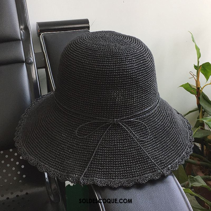 Casquette Chapeau Femme Ombre Crème Solaire Noir Chapeau De Soleil Plier Soldes