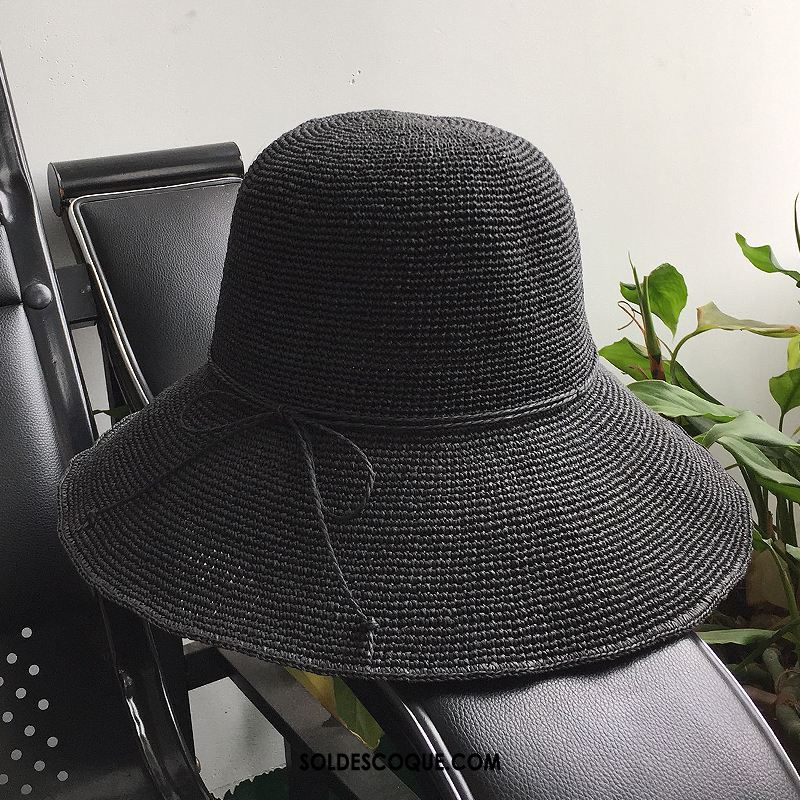 Casquette Chapeau Femme Ombre Crème Solaire Noir Chapeau De Soleil Plier Soldes