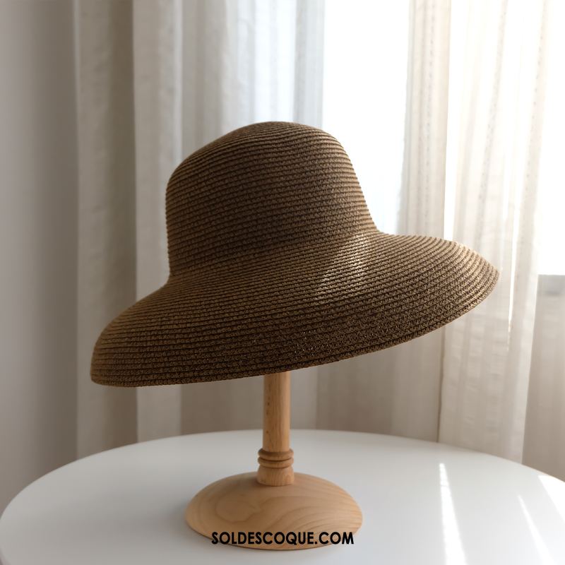 Casquette Chapeau Femme Ombre Jaune Chapeau Vacances Bord De Mer Pas Cher