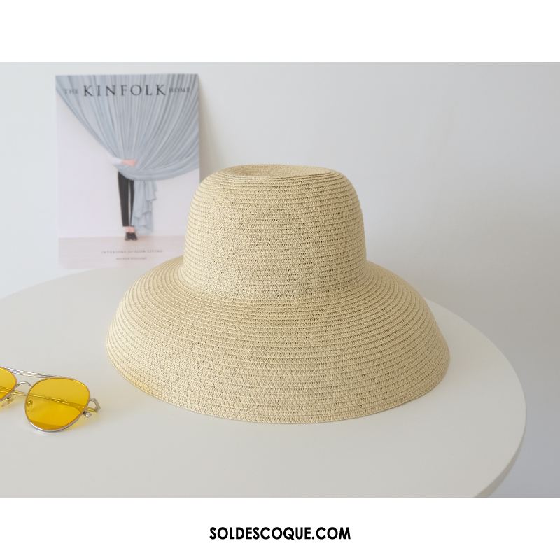 Casquette Chapeau Femme Ombre Jaune Chapeau Vacances Bord De Mer Pas Cher