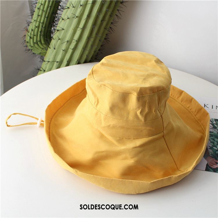 Casquette Chapeau Femme Ombre Plier Chapeau Jaune Anti-uv En Ligne