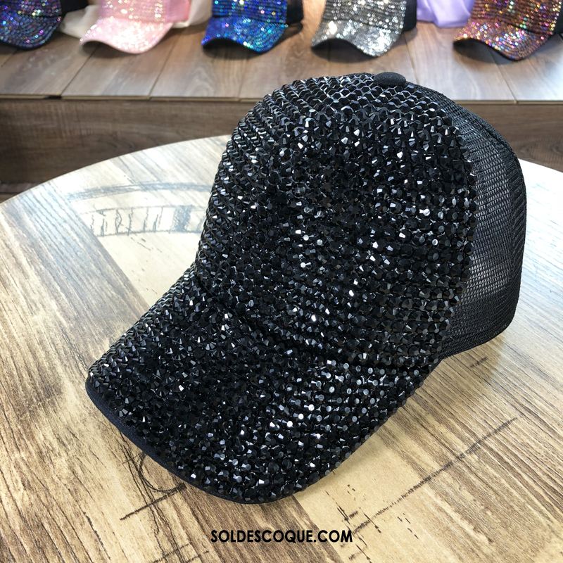 Casquette Chapeau Femme Pierres De Strass Été Hip Hop Chapeau Réseau En Vente