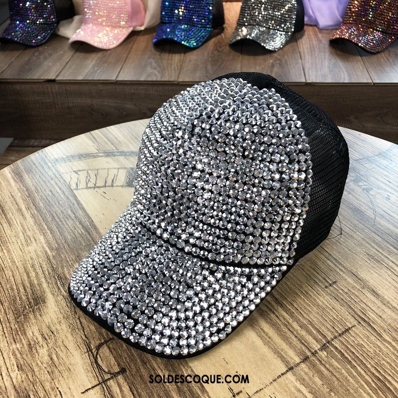 Casquette Chapeau Femme Pierres De Strass Été Hip Hop Chapeau Réseau En Vente