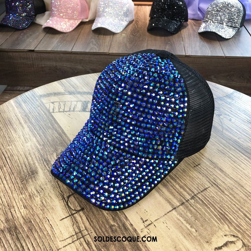 Casquette Chapeau Femme Pierres De Strass Été Hip Hop Chapeau Réseau En Vente