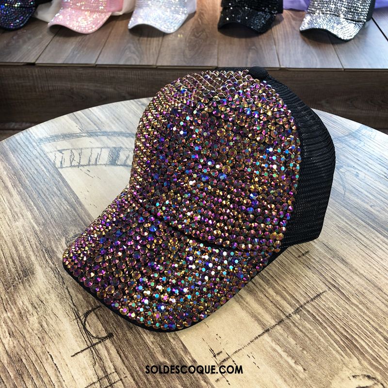 Casquette Chapeau Femme Pierres De Strass Été Hip Hop Chapeau Réseau En Vente