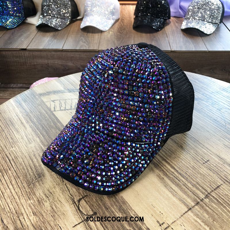 Casquette Chapeau Femme Pierres De Strass Été Hip Hop Chapeau Réseau En Vente