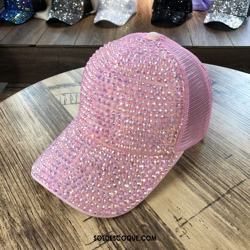 Casquette Chapeau Femme Pierres De Strass Été Hip Hop Chapeau Réseau En Vente