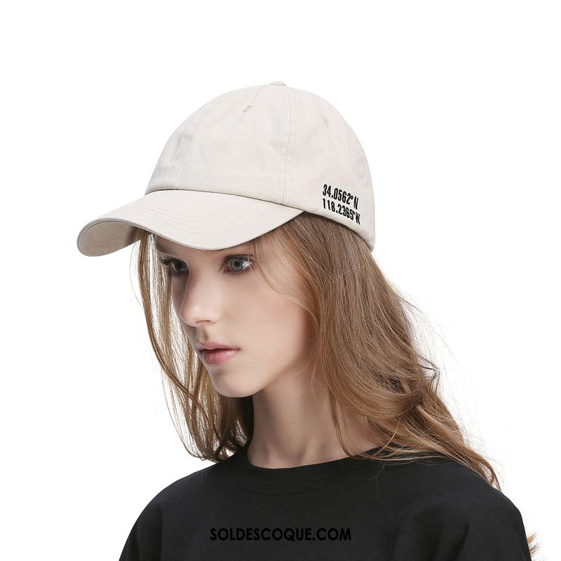 Casquette Chapeau Femme Tendance Casquette Blanc Brodé Loisir Soldes