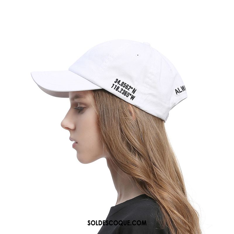 Casquette Chapeau Femme Tendance Casquette Blanc Brodé Loisir Soldes