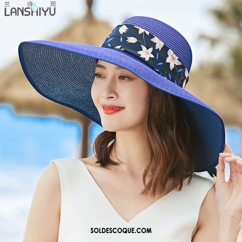 Casquette Chapeau Femme Vacances Ombre Crème Solaire Été Chapeau De Paille Pas Cher