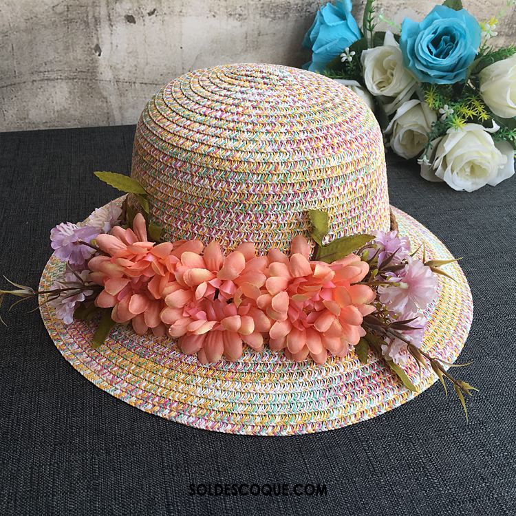 Casquette Chapeau Femme Voyage Fleurs Couleur Chapeau All-match En Ligne