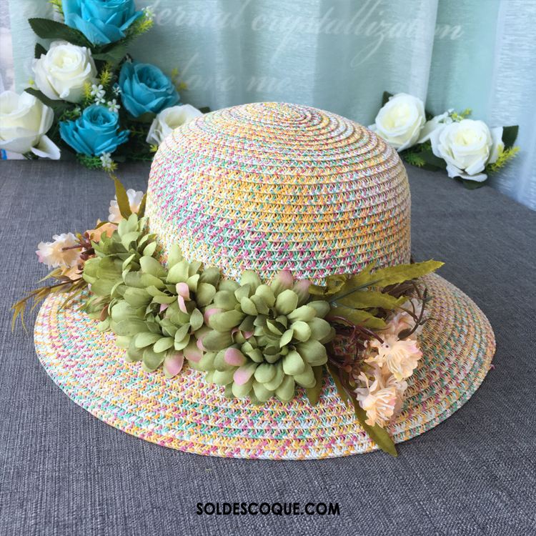 Casquette Chapeau Femme Voyage Fleurs Couleur Chapeau All-match En Ligne