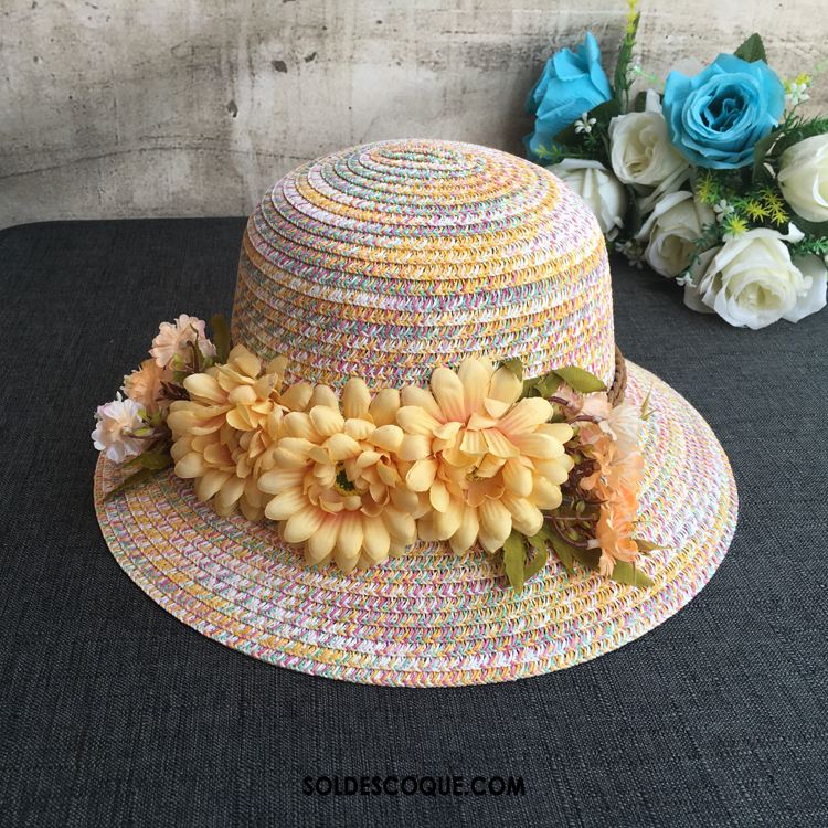 Casquette Chapeau Femme Voyage Fleurs Couleur Chapeau All-match En Ligne