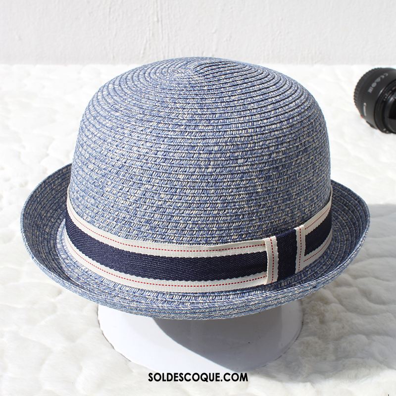 Casquette Chapeau Femme Été All-match Chapeau De Paille Plage Britanique Soldes