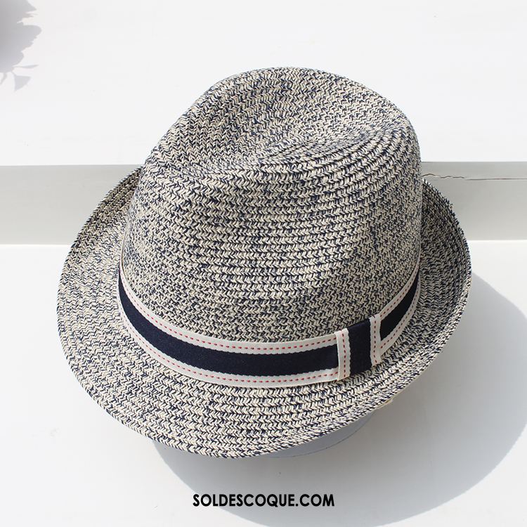 Casquette Chapeau Femme Été All-match Chapeau De Paille Plage Britanique Soldes