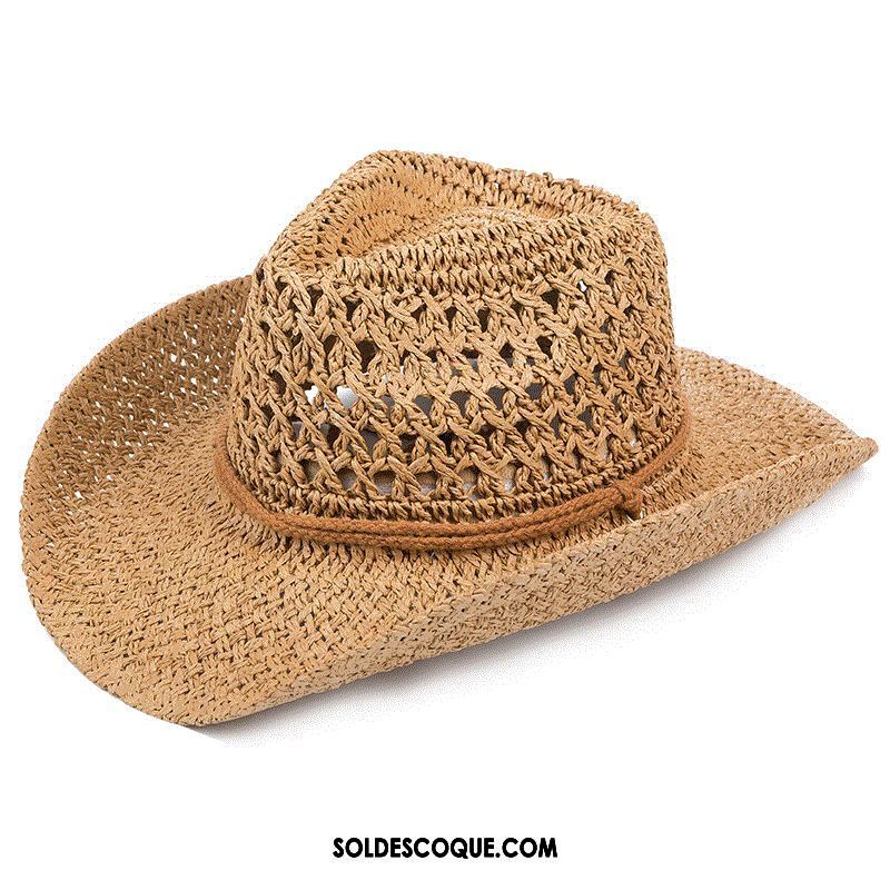 Casquette Chapeau Homme Bord De Mer Été Chapeau Chapeau De Paille Crème Solaire Soldes