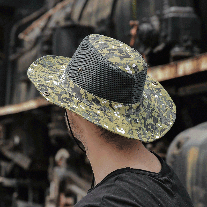 Casquette Chapeau Homme Chapeau De Paille Chapeau De Pêcheur Été Escalade Ombre Pas Cher