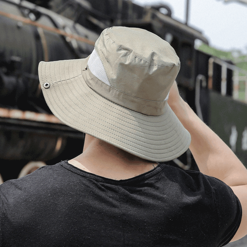 Casquette Chapeau Homme Chapeau De Paille Chapeau De Pêcheur Été Escalade Ombre Pas Cher