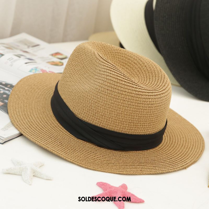 Casquette Chapeau Homme Crème Solaire Chapeau De Paille Pêche De Plein Air Ombre Soldes