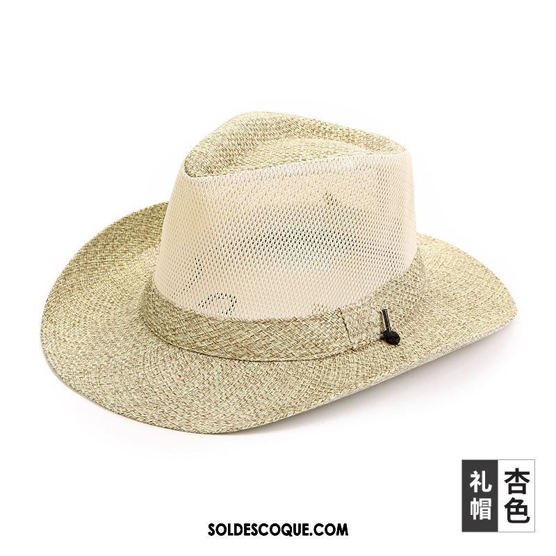 Casquette Chapeau Homme De Plein Air Chapeau De Paille Respirant Ombre Chapeau De Soleil Pas Cher