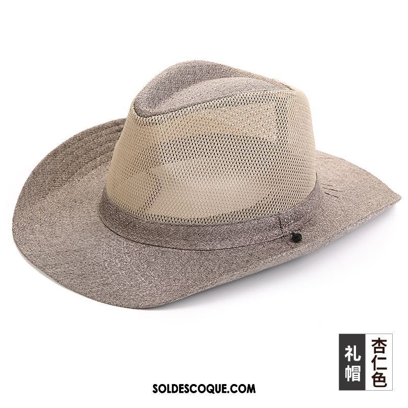 Casquette Chapeau Homme De Plein Air Chapeau De Paille Respirant Ombre Chapeau De Soleil Pas Cher