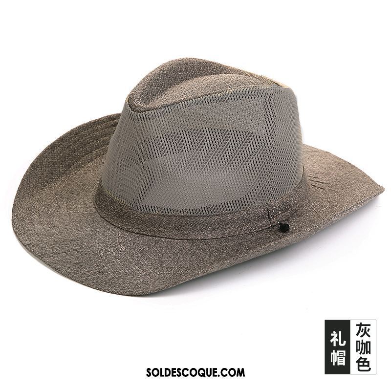 Casquette Chapeau Homme De Plein Air Chapeau De Paille Respirant Ombre Chapeau De Soleil Pas Cher